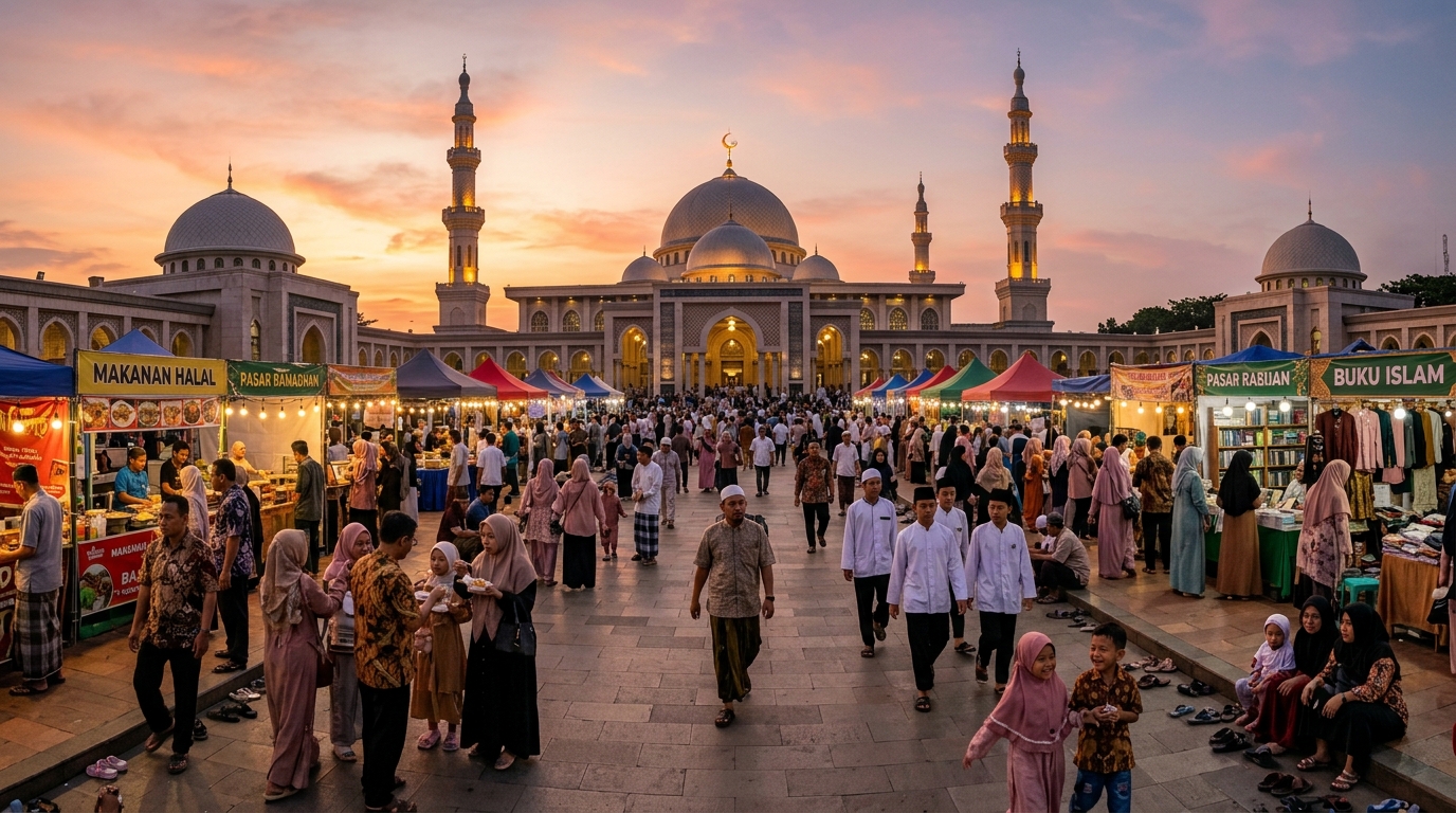 Suasana Makmur Masjid & Pasar Halal Ukhwaa
